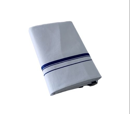 Plain Light Weight And Attractive Skin Friendly Pure Cotton Small Border Mens White Dhoti