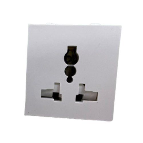 White 13A Wall Pvc Plastic 3 Pin Electrical Switch Socket, Fire Resistant Easy To Use