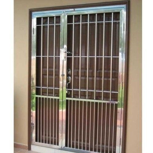 Corrosion Resistance Strong Silver Polished Stainless Steel Door, Safety Entrance Gate