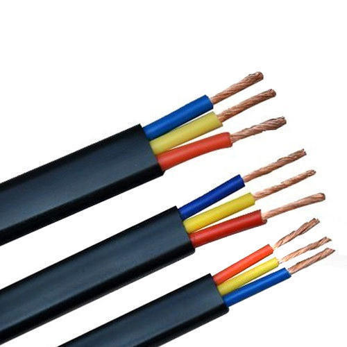 Black Fire Proof And Flexibility Low Weight 2.5 Sq.Mm Durable Submersible Flat Cable