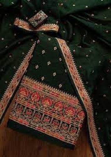 Indian Green Color Designer Unstitched Suits Beautiful Pattern High Quality Fabric