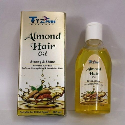 Green Non Sticky Strong Long And Silky Herbal Almond Oil For Hair Growth 