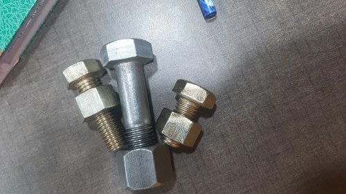 Strong And Long Durable Stainless Steel Nut Bolt For Construction - Stainless Steel, Standard Sized Nut, Round Cross-Section, Silver Color, Ideal for Building Applications