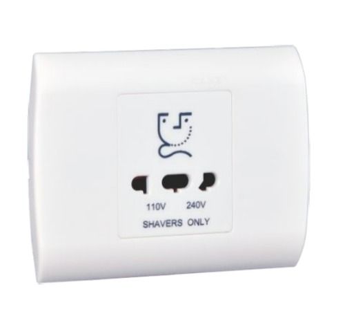 White Long Life And Evironment Friendly Salzer Ssow Shaver Socket For Electric Fittings