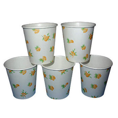 White Floral Printed Stylish Environment Friendly Easy To Use Disposable Paper Cup Application: Event And Party Supplies