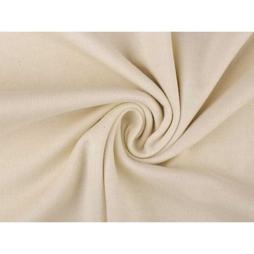 Cream 100% Pure Plain Cotton Fabric For Clothing, Width 44 Inch, Thickness 1 Millimeter