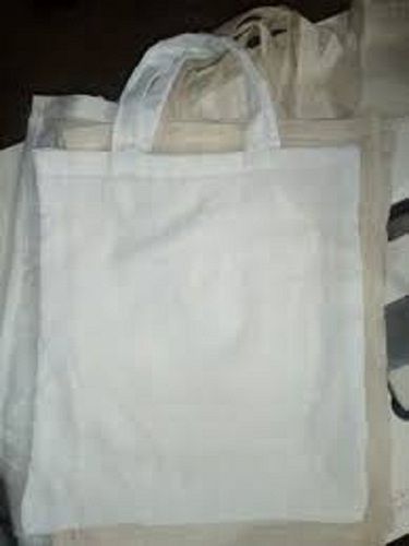  लूप हैंडल के साथ बायोडिग्रेडेबल और लाइटवेट व्हाइट पॉलिएस्टर फैब्रिक बैग 