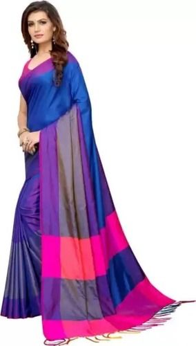 Comfortable Party Wear Chanderi Silk Saree With Blouse Piece For Ladies