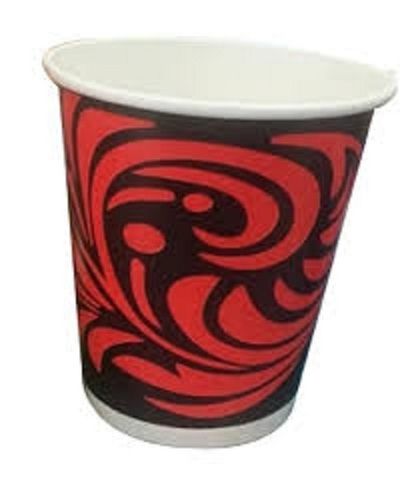 Environment Friendly Red And Black Printed Round Shape 70 Ml Disposable Paper Cups