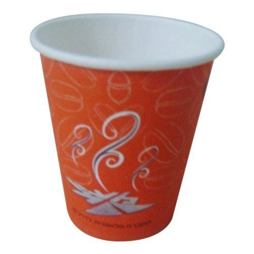 Orange 150 Ml Printed Environment Friendly Round Shape Disposable Paper Cups