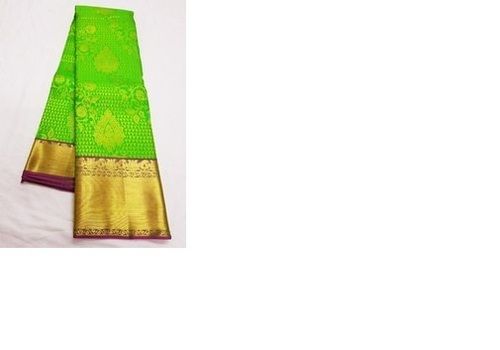 Printed Green Beautiful Stylish Breathable Designer Wear Modern And Trendy Cotton Silk Sarees