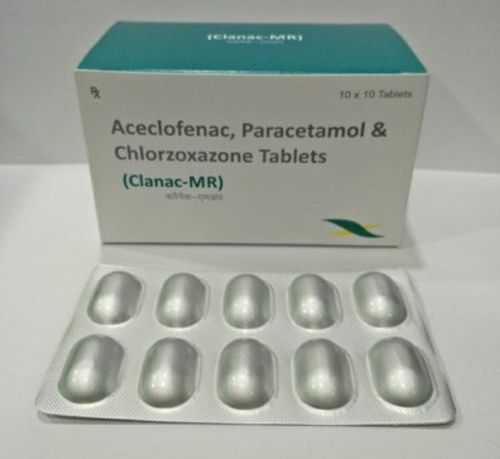 Clanac MR - Aceclofenac, Paracetamol and Chlorzoxazone Tablets, 50 Count | Pain Relief and Muscle Relaxation, Suitable for All, Cool and Dry Storage