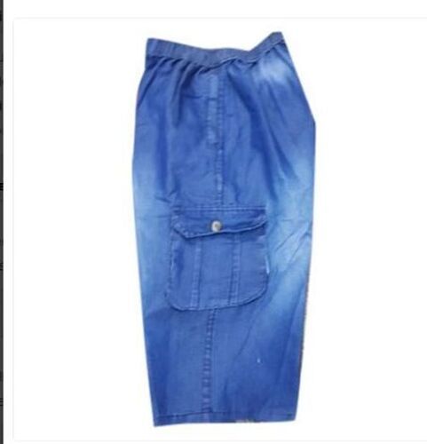 Blue Color Denim Casual And Regular Wear Capri Pants For Mens And