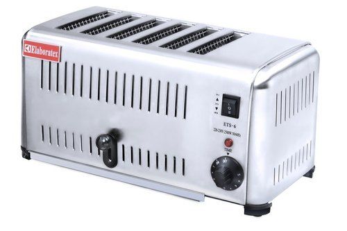 High Performance Silver Stainless Steel Electric Bread Six Slice Pop Up Toaster  Voltage: 220 Volt (V)