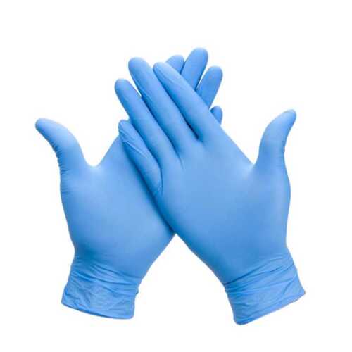 Medical Hand Gloves For Hospital Usage In Blue Color, Full Finger Style