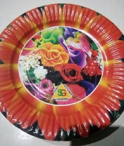 100% Biodegradable Round Printed Disposable Paper Plates For Food Serving