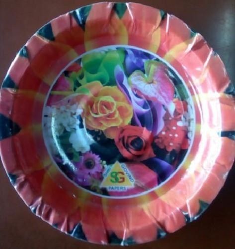 Colorful 100% Eco-Friendly Round Printed Disposable Paper Plates For Food Serving