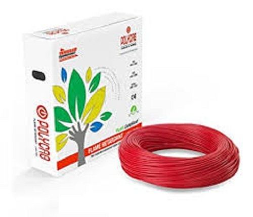 Red Pvc Copper Polycab Single-Core Electrical Wire, Rated Voltage 120V, 90 Meter Length And Frequency 50-60 Hz Insulation Material: Rubber