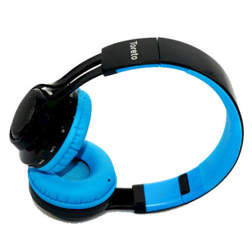 Black And Sky Blue Wireless Earmuff Bluetooth Headphones