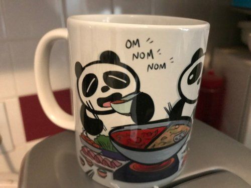 Designer And Stylish Break Resistant Panda Printed White Ceramic Coffee Mug 