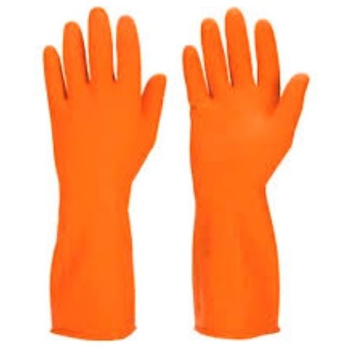 Full Finger Light Weight And High Performance Orange Plain Safety Gloves