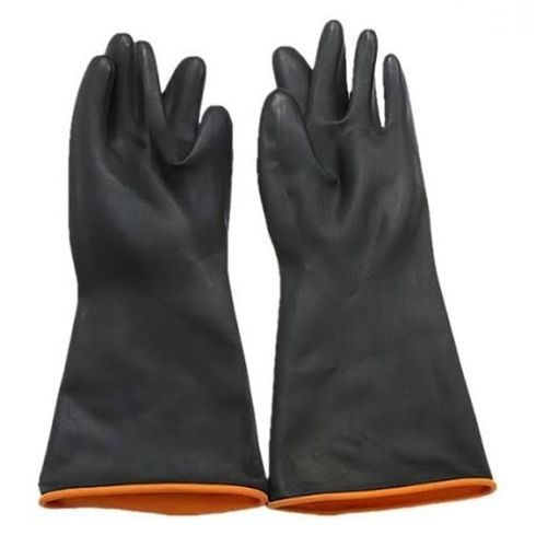 Black High Quality Material Chemical Resistant Protective Gloves Used In Construction Sites