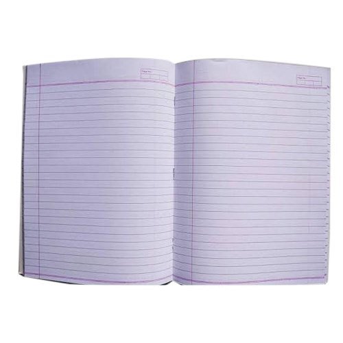 A4 Size, Single Line White And Bright Paper Notebook Hard Binding