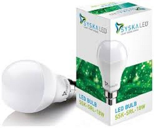 Syska Ceramic 18Watt Cool Daylight Led Bulbs, Input Voltage 120V, Ip Rating Ip55 And Frequency 50-60 Hz Body Material: Aluminum