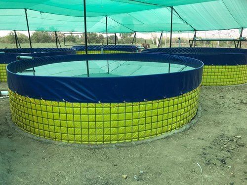 Pvc Biofloc Green And Blue Aquaculture Tank Fish With Protection Cover