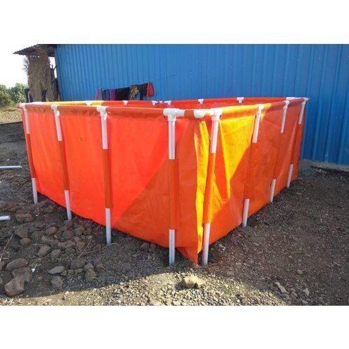 Orange Pvc Pipe Mounted Bio Floc Tarpaulin Customise Sizes Fish Tank With Protection Cover