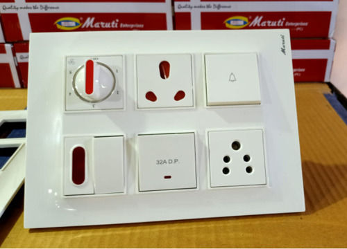 White Modular Wall Switch Mcb Plate For Electric Fitting With White Color Frequency (Mhz): 50 Hertz (Hz)