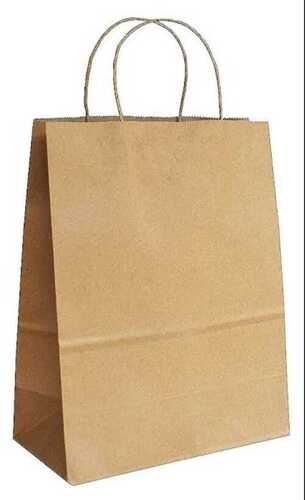 Paperboard Biodegradable And Easy To Carry Light Weight Brown Paper Carry Bag With Handle