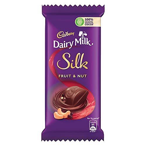 Brown Cadbury Dairy Milk Silk Fruit And Nut Chocolate Bar Pack Of 55G