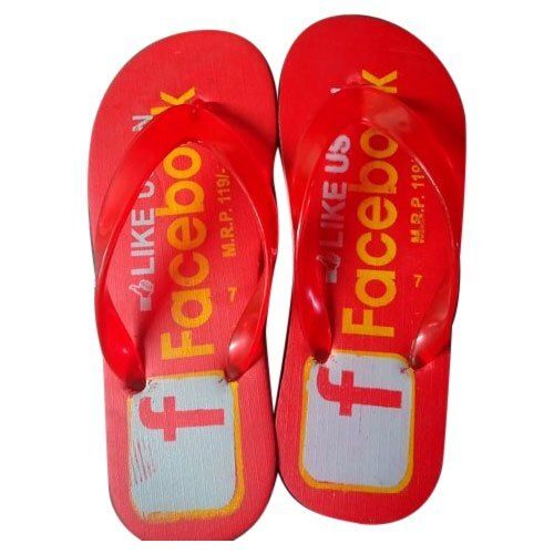 Summer Printed Red Flip Flop Slippers 