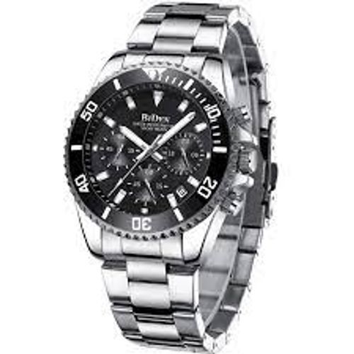 Men'S Stainless Steel Round Casual Analog Wristwatch 