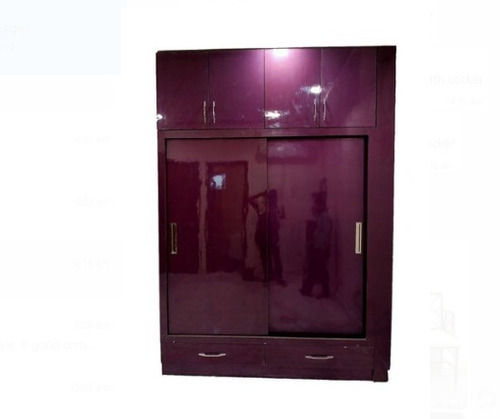 Polished And Shiny Finish Purple Wooden Almirah With 6 Doors No Assembly Required