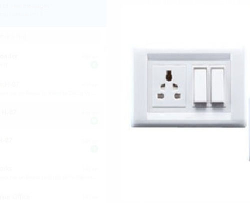 Rectangular Shape And White Electric Switches Boards With 6 Amp Current