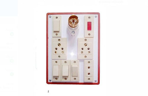 Rectangular Shape White Electric Switches Boards With 60 Hz Frequency Application: For Lighting Use