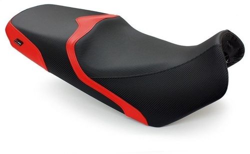 Vinyl Red And Black Pure Leather Motorcycle Strong Seat Cover, Soft And Comfortable