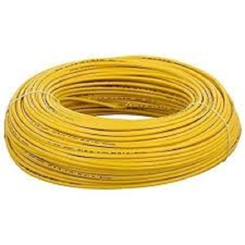 Yellow Pvc Copper Single-Core Electrical Wire, Rated Voltage 120v, 90 Meter Length And Frequency 50-60 Hz