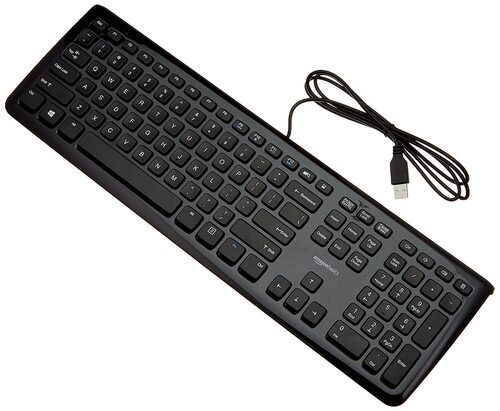 Black 104 Keys Highly Durable Long Lasting Finish Wired Pc Computer Keyboard