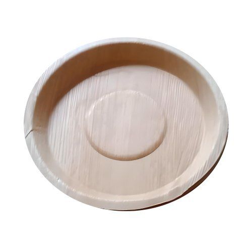 Environment Friendly 8 Inch Size Plain Brown Round Shape Areca Leaf Plate