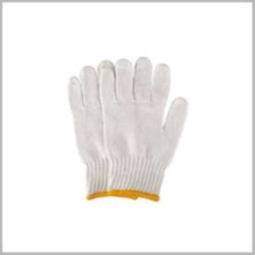 White Safety Gloves In Mid Forearm Length And Textured Pattern White, Latex Material