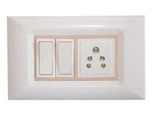 White Highly Durable Light Weight 1 Pin And 2 Switch Electrical Switch Board