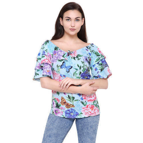 Premium Quality And Printed Cotton Top For Ladies