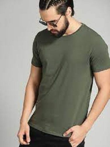 Round Neck Plain Short Sleeves Mens T Shirts For Casual And Party Wear