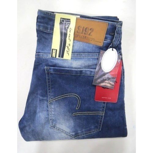 Regular Skin Friendliness Washable And Stretchable Blue Denim Dyed Mens Jeans