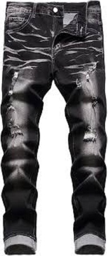 Men's Denim Jeans 32 Inch Length, Black And White Color Soft