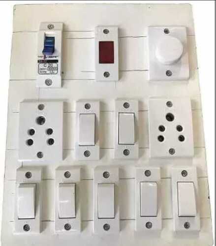 Smooth Finish Durable White Color 2 Pin And 7 Switch Set Electrical Switch Box Frequency (Mhz): 50 Hertz (Hz)