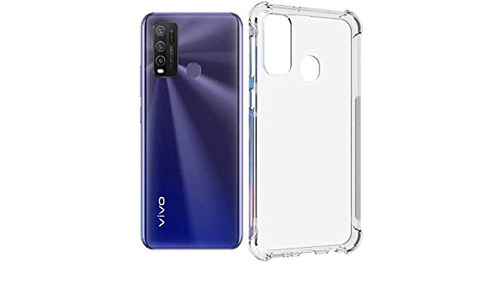 White Smooth Finish Light Weight Difal Case Transparent Back Cover For Vivo Y30